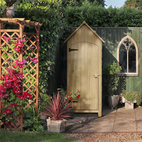 easycomfort easycomfort casetta porta attrezzi da giardino in legno impermeabile con porte e mensole