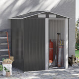 easycomfort casetta da giardino porta attrezzi in acciaio tetto inclinato e 4 prese d aria 152x132x188cm