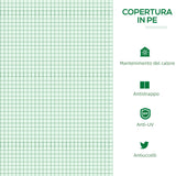 easycomfort mini serra da giardino con 3 finestre avvolgibili e copertura pe anti uv 180x60x60cm verde