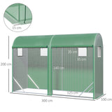 easycomfort easycomfort serra a tunnel da giardino 2 porte avvolgibili 4 finestre acciaio e pe