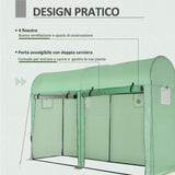easycomfort easycomfort serra a tunnel da giardino 2 porte avvolgibili 4 finestre acciaio e pe