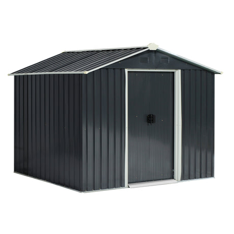 easycomfort capanno porta attrezzi 2 porte scorrevoli griglie ventilazione acciaio