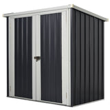 easycomfort casetta da giardino in lamiera di acciaio con doppia porta 147x86x134cm nero e bianco