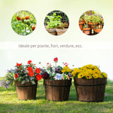 easycomfort easycomfort set 3 vasi per piante in legno dimensioni varie per giardino e interni