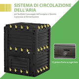 easycomfort easycomfort bidone per compostaggio 300l nero