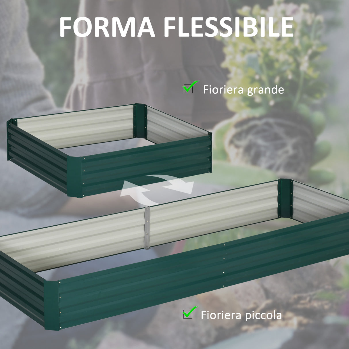 easycomfort letto per orto rialzato in metallo da esterno portapiante per fiori ed erbe 241x90 5x30cm