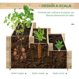easycomfort fioriera in legno di abete a 3 livelli cassetta per orto rialzato da esterno 120x100x54cm