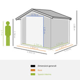 easycomfort capanno da giardino 2x1.5x1.9m in acciaio zincato doppia porta scorrevole e 4 prese d aria