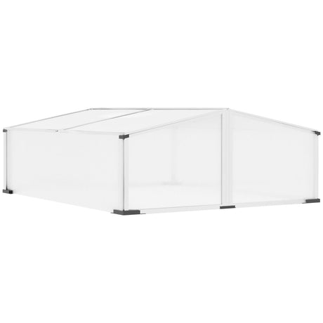 easycomfort serra da giardino con tetto apribile in policarbonato 120x100x31 41cm trasparente