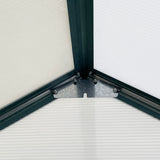 easycomfort serra da giardino in policarbonato 190x375x199cm con finestra apribile e porta scorrevole struttura in alluminio verde