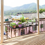 easycomfort fioriera da esterno portavasi con ganci per ringhiera balcone in metallo 100x31x12cm nero