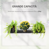 easycomfort fioriera da esterno portavasi con ganci per ringhiera balcone in metallo 100x31x12cm nero