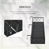 easycomfort fioriera da esterno portavasi con ganci per ringhiera balcone in metallo 100x31x12cm nero