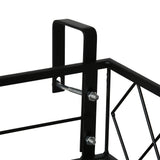 easycomfort fioriera da esterno portavasi con ganci per ringhiera balcone in metallo 100x31x12cm nero