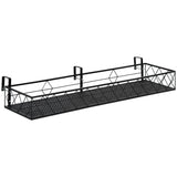 easycomfort fioriera da esterno portavasi con ganci per ringhiera balcone in metallo 100x31x12cm nero