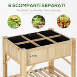 easycomfort easycomfort letto per orto rialzato con 6 scomparti in legno di abete 78 5x58x81cm