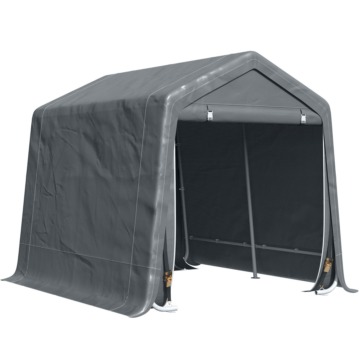 easycomfort easycomfort tendone garage per auto moto e attrezzi in metallo e tessuto pe 280x240x240cm grigio
