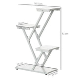 easycomfort scaletta portavasi a 4 livelli per interni ed esterni in mdf e acciaio 50.5x24x81 cm bianco