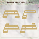 easycomfort fioriera da esterno 5 pezzi componibili a fondo aperto in legno di abete 230x230x28 cm