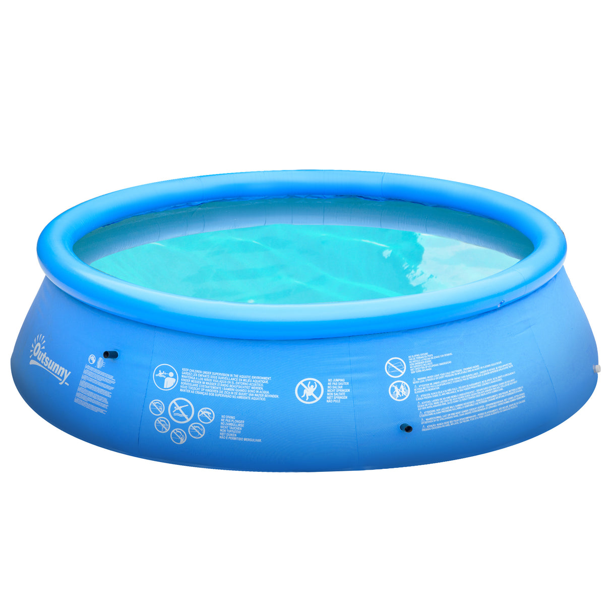 easycomfort piscina gonfiabile da giardino per 3 4 persone in pvc a 3 strati con valvola di scarico e pompa manuale inclusa 274x76cm blu
