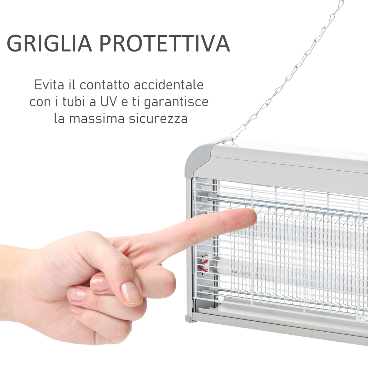 easycomfort easycomfort lampada antizanzare 30w 48.5x8.5x26.5cm