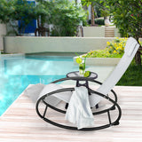 easycomfort sdraio da giardino zero gravity sedia a dondolo con cuscino e tessuto traspirante 105x62x88cm grigia