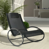 easycomfort easycomfort sdraio dondolo da esterno telaio in acciaio rivestimento in textilene nero