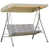 easycomfort easycomfort dondolo da giardino 3 posti in acciaio con tetto regolabile cuscini e braccioli 172x110x156cm