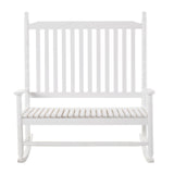 easycomfort easycomfort panchina a dondolo da giardino 2 posti con schienale alto e braccioli in legno bianco