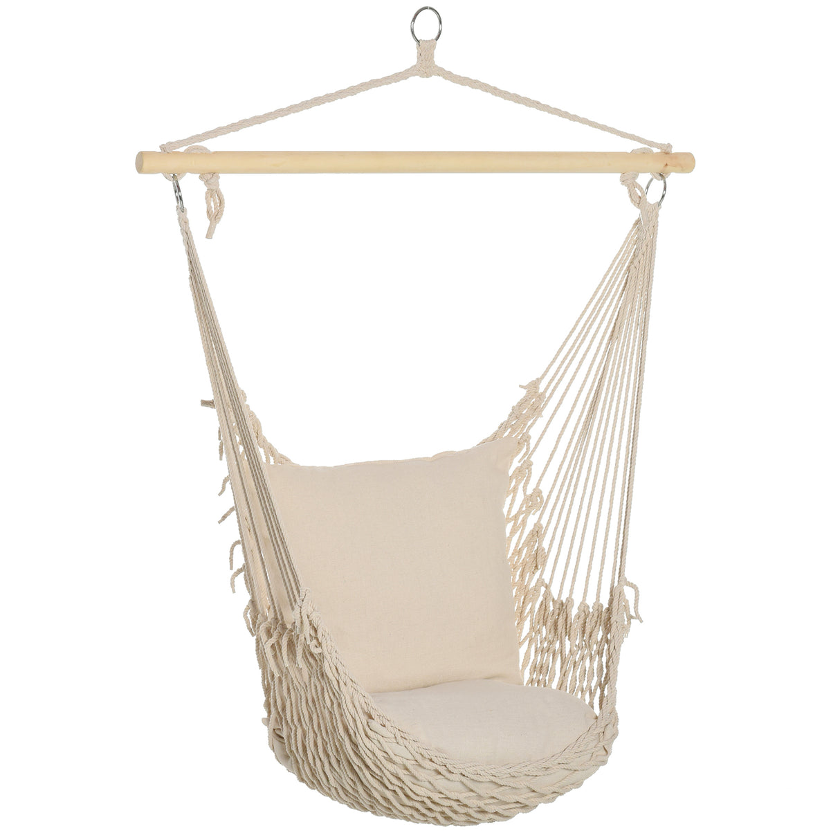 easycomfort easycomfort amaca altalena imbottita in corda per interni ed esterni bianca