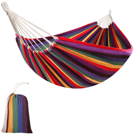 easycomfort amaca da giardino extra large in cotone e poliestere con sacca di trasporto 200x150cm righe multicolore
