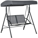 easycomfort dondolo a 2 posti da giardino con tettuccio regolabile 140x118x162cm grigio