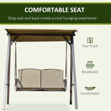 easycomfort dondolo da giardino 2 posti con tettuccio regolabile e seduta traspirante 147x125x170cm