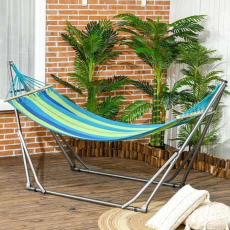 easycomfort easycomfort supporto con amaca autoportante pieghevole in cotone e acciaio 270x100x94cm