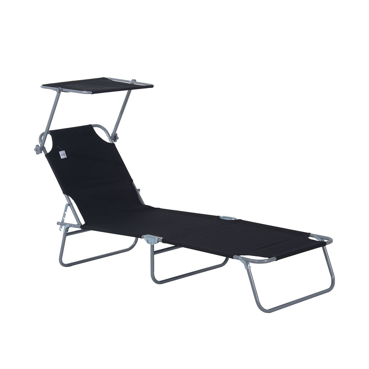 easycomfort easycomfort sdraio prendisole con tettuccio pieghvole schienale reclinabile nero