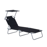 easycomfort easycomfort sdraio prendisole con tettuccio pieghvole schienale reclinabile nero