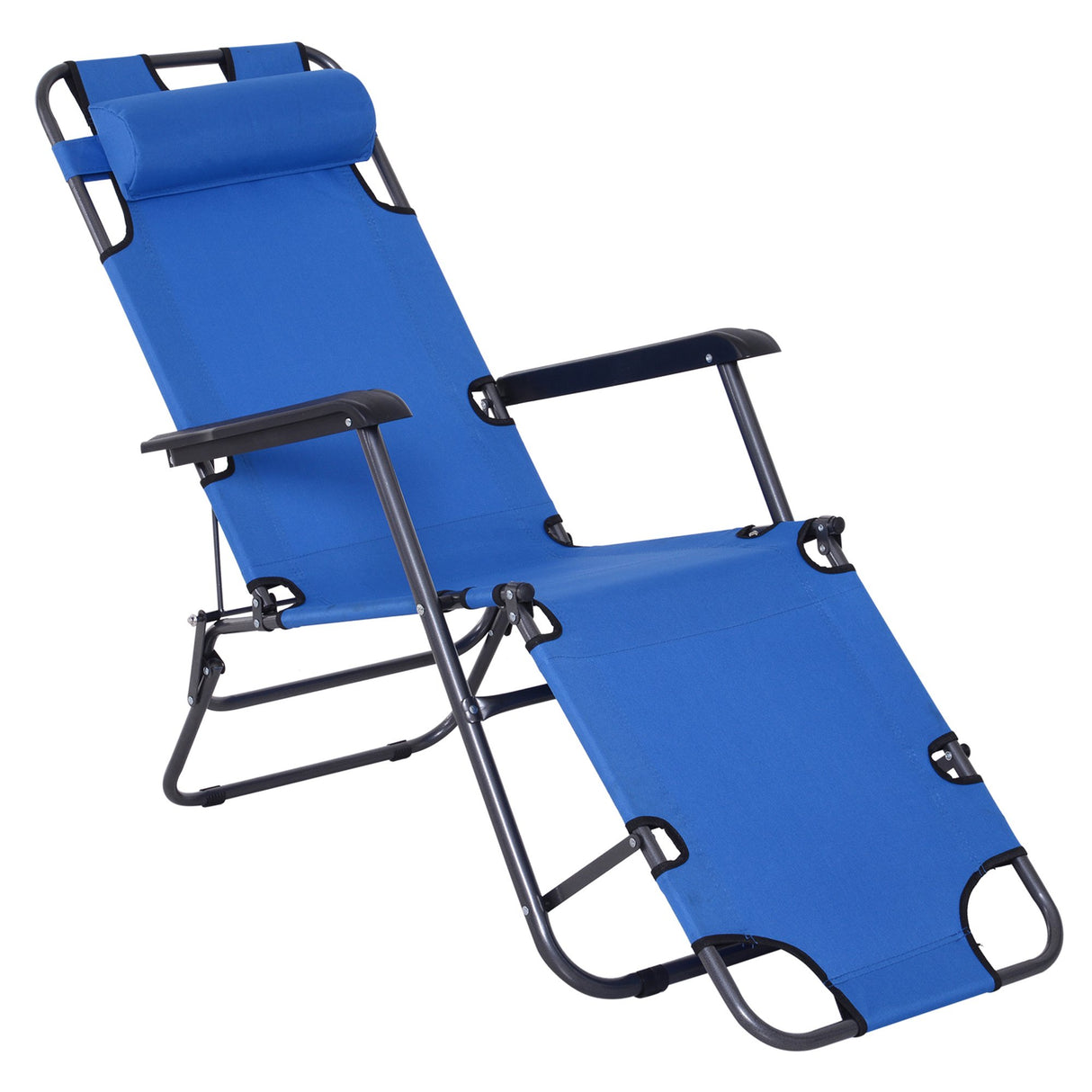 easycomfort lettino sdraio pieghevole e richiudibile da giardino in tessuto oxford 135x60x89cm blu