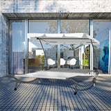 easycomfort easycomfort lettino sdraio prendisole matrimoniale con tettuccio regolabile crema