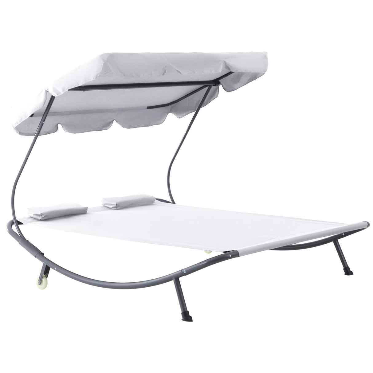 easycomfort easycomfort lettino sdraio prendisole matrimoniale con tettuccio regolabile crema
