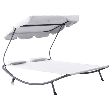 easycomfort easycomfort lettino sdraio prendisole matrimoniale con tettuccio regolabile crema