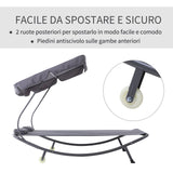 easycomfort easycomfort lettino sdraio prendisole matrimoniale con tettuccio regolabile grigio