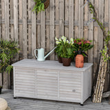 easycomfort easycomfort panca contenitore in legno di abete cassapanca da esterno con piedini antiscivolo 127x56x60cm grigio