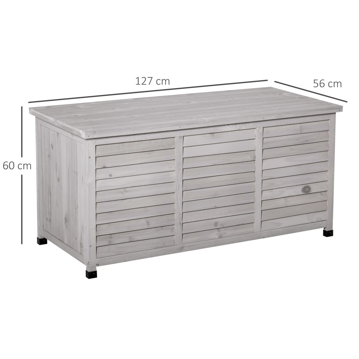 easycomfort easycomfort panca contenitore in legno di abete cassapanca da esterno con piedini antiscivolo 127x56x60cm grigio