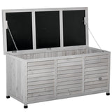 easycomfort easycomfort panca contenitore in legno di abete cassapanca da esterno con piedini antiscivolo 127x56x60cm grigio