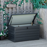 easycomfort easycomfort panca baule contenitore da giardino con chiave cassapanca moderna in acciaio grigio 120x62x62cm