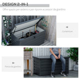 easycomfort easycomfort panca baule contenitore da giardino con chiave cassapanca moderna in acciaio grigio 120x62x62cm