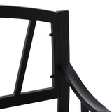 easycomfort easycomfort panchina da giardino in metallo nero impermeabile panca da esterno in ferro 2 posti 128x56x86cm