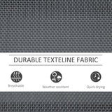 easycomfort panchina a dondolo da giardino a 3 posti in metallo e tessuto a rete traspirante 151x75x85cm grigio 33093