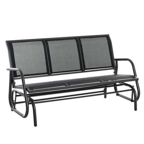 easycomfort easycomfort panchina a dondolo da giardino 3 posti in metallo e tessuto traspirante