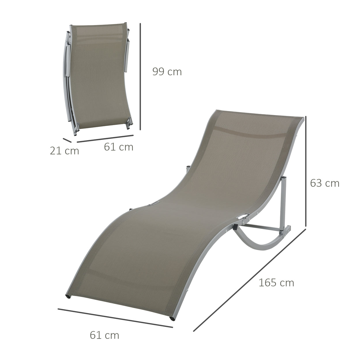 easycomfort set 2 sdraio da giardino pieghevoli lettino prendisole in alluminio e textilene 61x165x63cm 33135
